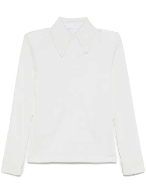 Toga Glossy contrasting-collar polo shirt White TA242JK016