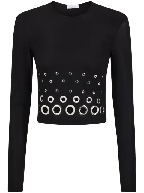Rabanne eyelet crop top Black 25PJTO047CU0014