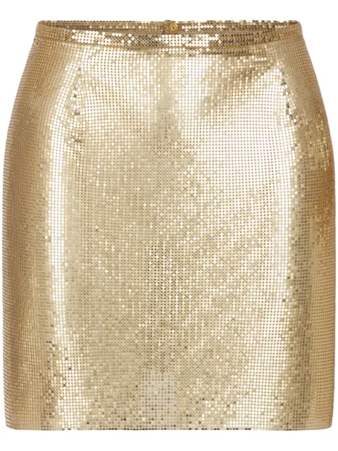 Rabanne mesh mini skirt Gold 25PIJU012MH0006