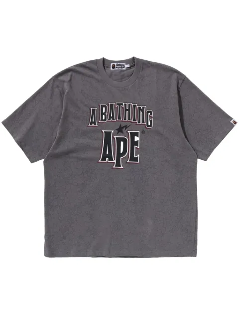 A BATHING APE® logo-print T-shirt Grey 001CSK801306M