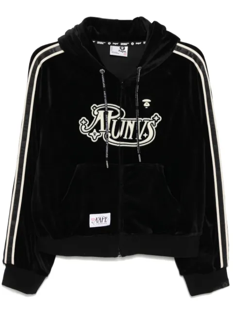 A BATHING APE® embroidered hoodie jacket Black ASWC300XXN
