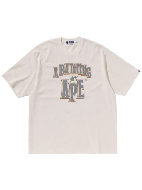 A BATHING APE® logo-print T-shirt Neutrals 001CSK801306M