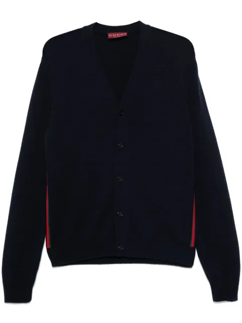 Gucci Web-stripe trim cardigan Blue 795264XKD5E