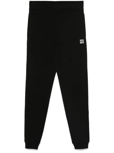 HUGO logo-embroidered cotton track pants Black 50522417