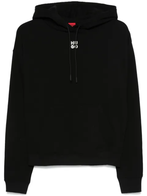 HUGO cotton-terry stacked-logo sweatshirt Black 50522423