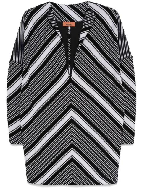 Missoni plunging V-neck oversized-sleeve mini dress Black DS24WG3ZBR00Z6