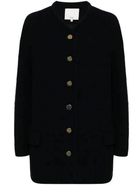 Tibi collarless cardigan Blue F224GB9131