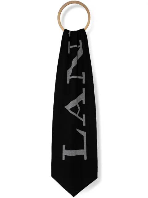 Lanvin logo-print scarf Black 6L318EU7713