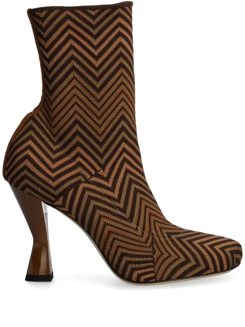 Missoni zigzag-pattern boots Brown MW47044
