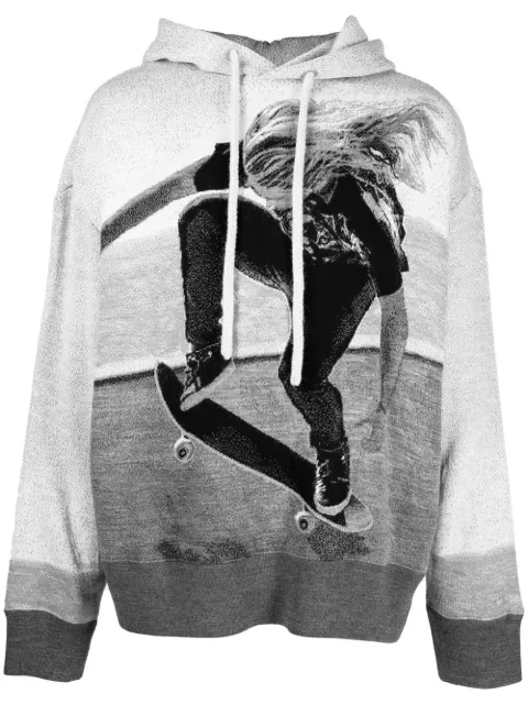 Palm Angels skater-print hoodie Grey PMHA055F22KNI0010810