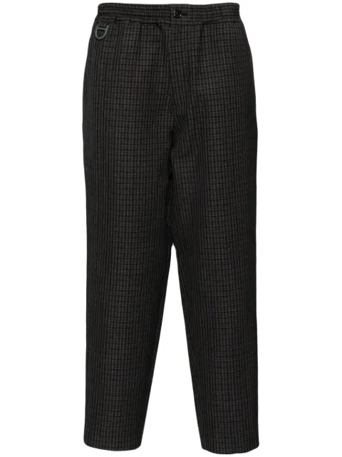 Undercover windowpane pattern cropped trousers Black UC2D45061