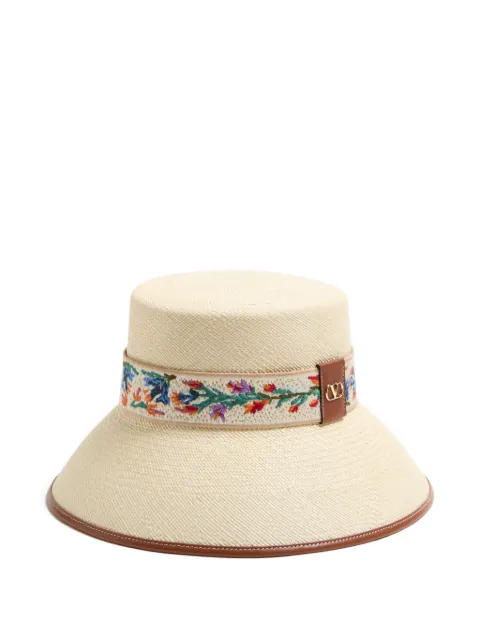 Valentino Garavani Antibes straw bucket hat Neutrals WHGA40AUB