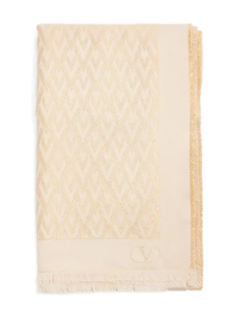 Valentino Garavani Toute La V silk stole Neutrals WED007GMU