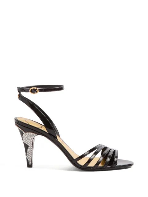 Valentino Garavani Ladycrush patent leather sandals with crystals 85mm Black WS0LD3SWK
