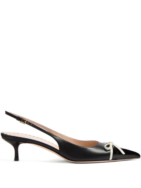 Valentino Garavani Bepointy slingback pump in patent leather and kidskin 45mm Black WS0LL3DAL