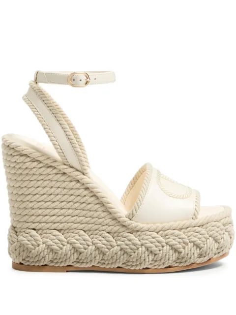 Valentino Garavani VLogo torchon wedge sandal in nappa 130mm White WS0JS0YWI