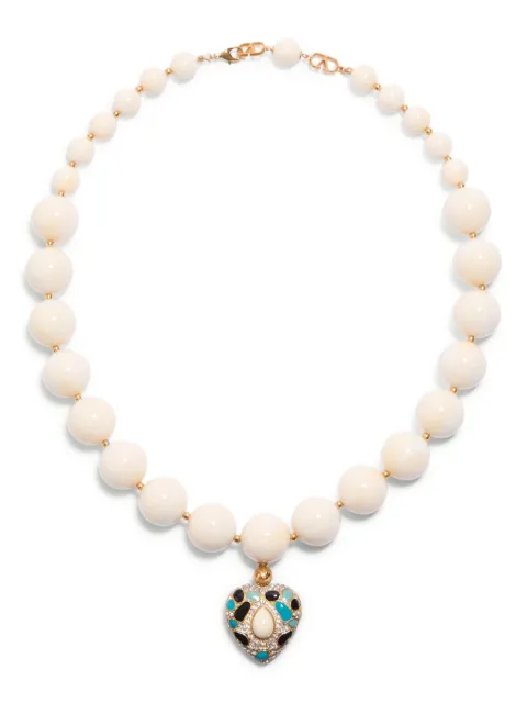 Valentino Garavani Coeur Royal necklace in metal, resin, enamel and Swarovski® crystals White WJ0Y03QBT
