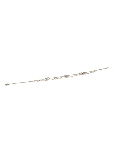 Valentino Garavani Vlogo Signature metal necklace with swarovski pearls Silver WJ0X80UXM