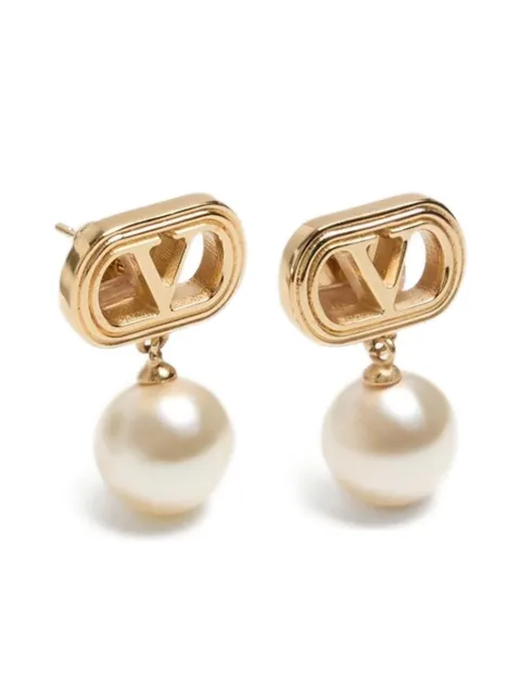 Valentino Garavani Ovalette pearl-pendant earrings Gold WJ0Y78UXM