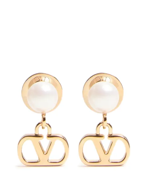 Valentino Garavani VLogo Signature resin-pearl earrings Gold WJ0X81DHC