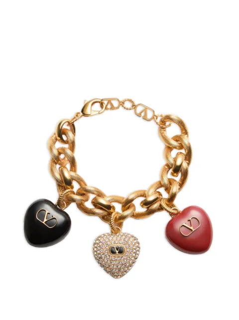 Valentino Garavani Coeur Royal metal, enamel and Swarovski® crystal bracelet Gold WJ0Y83VTI