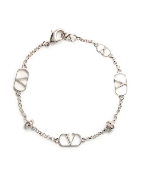 Valentino Garavani Vlogo Signature metal and crystal bracelet Silver WJ0Y72YCW