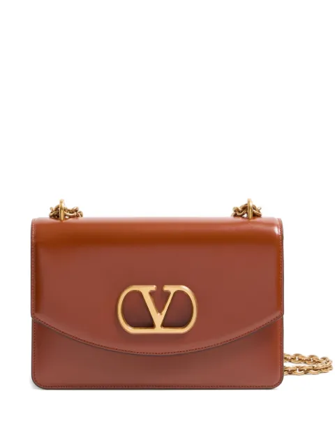 Valentino Garavani Vain shoulder bag in shiny calfskin Brown WB0R16GCB