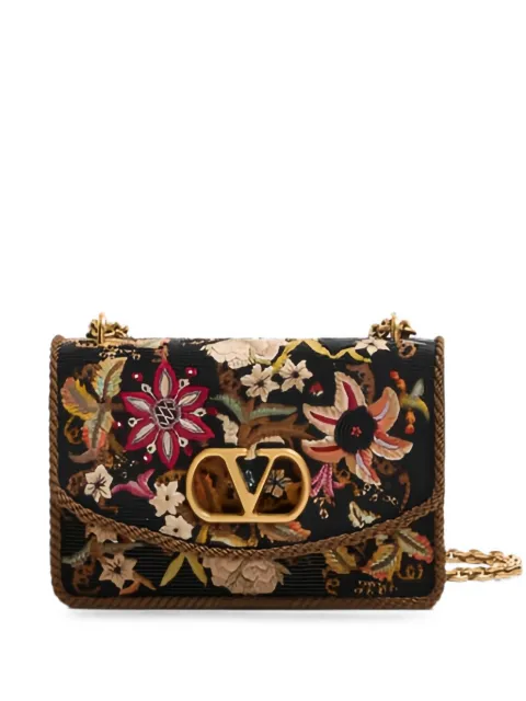 Valentino Garavani Vain embroidered shoulder bag Black WB0R16FNB