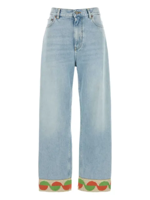 Valentino Garavani jacquard-trim jeans Blue BDD18Y94W