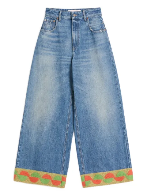 Valentino Garavani jacquard-trim jeans Blue BDD18U94U