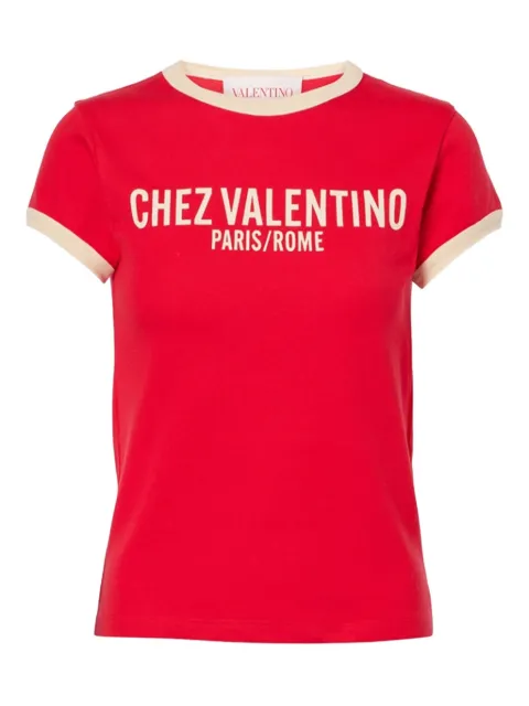 Valentino Garavani Chez Valentino-print T-shirt Red BMG24D970