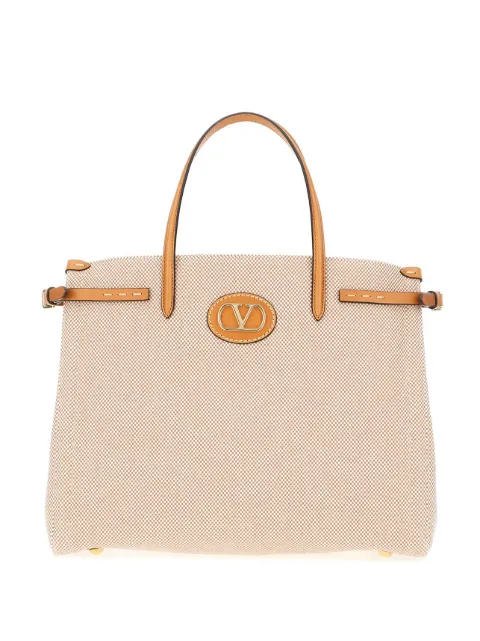 Valentino Garavani Antibes medium canvas shopping bag Neutrals WB0R19EZT