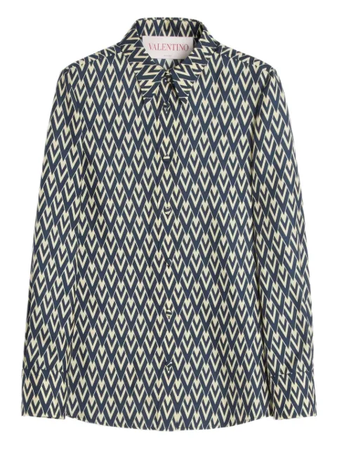 Valentino Garavani Toute La V twill shirt Blue BAB78390R