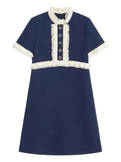 Valentino Garavani mini Crepe Couture wool dress Blue BVAF511CF