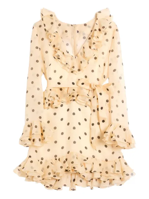 Valentino Garavani polka dot-print organza mini dress Neutrals BVAF3793H