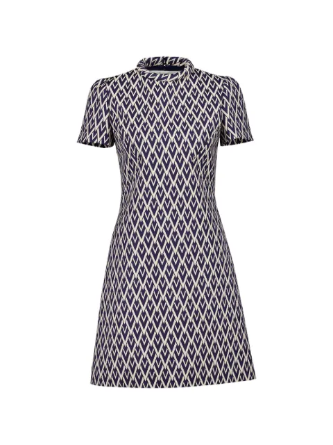 Valentino Garavani Toute La V jacquard mini dress Neutrals BVAF10915