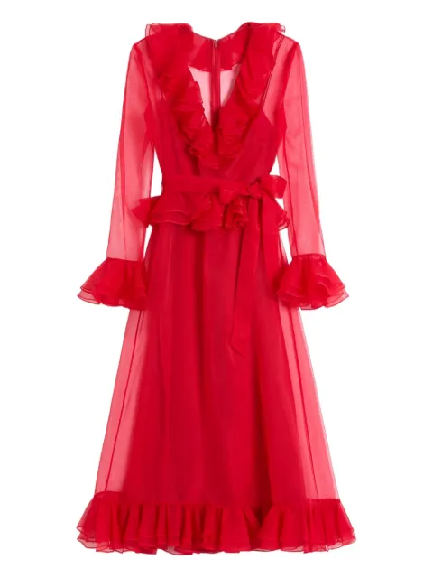 Valentino Garavani organza midi dress Red BVAES71C8