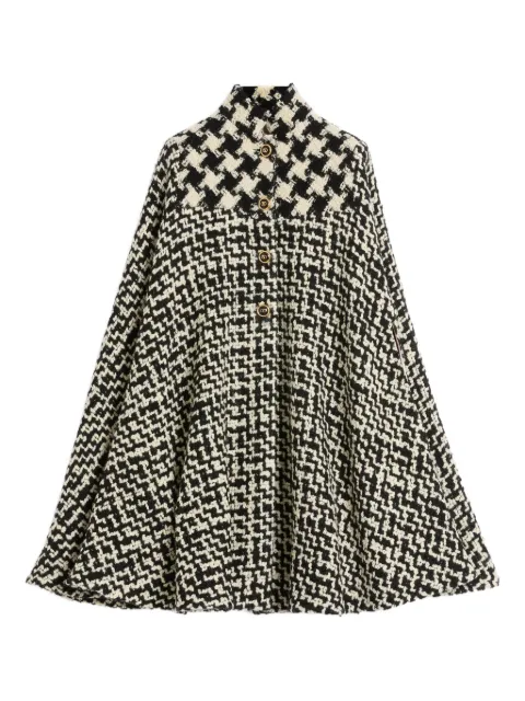 Valentino Garavani houndstooth tweed cape Black BCG4K290W
