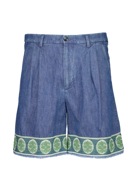 Valentino Garavani jacquard-hem denim bermuda shorts Blue VDD03TAL4