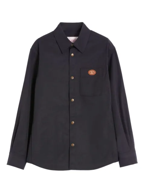 Valentino Garavani nylon shirt jacket with patch VLogo Blue VCIO05CKV