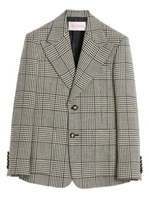 Valentino Garavani houndstooth single-breasted blazer Neutrals VCEH10AKL
