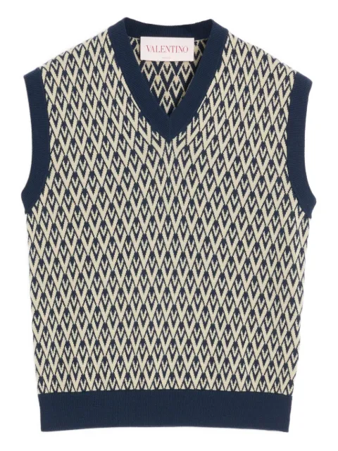 Valentino Garavani Toute La V jacquard vest Blue VKC33JAR0
