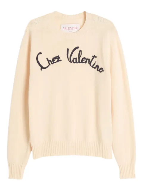 Valentino Garavani embroidered sweater Neutrals VKC33LAR8