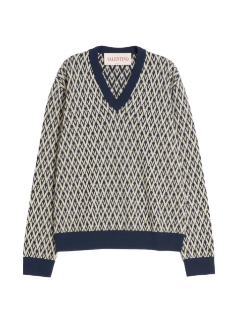 Valentino Garavani Toute La V wool jumper Blue VKC32XAR0