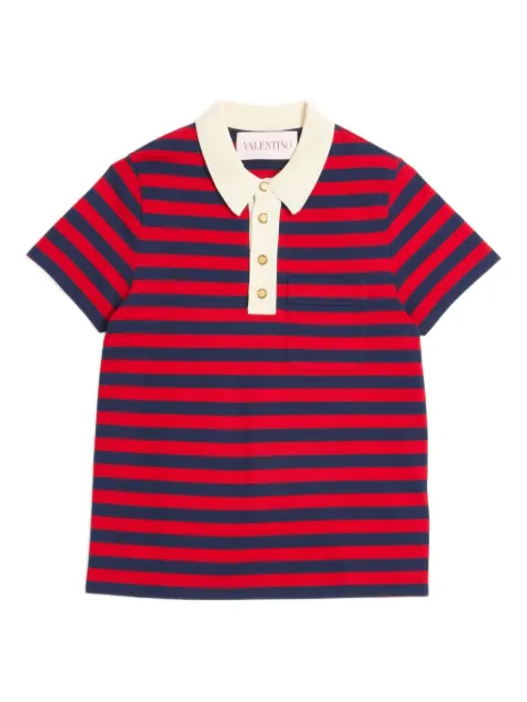 Valentino Garavani striped cotton polo shirt Red VMH03SAR9