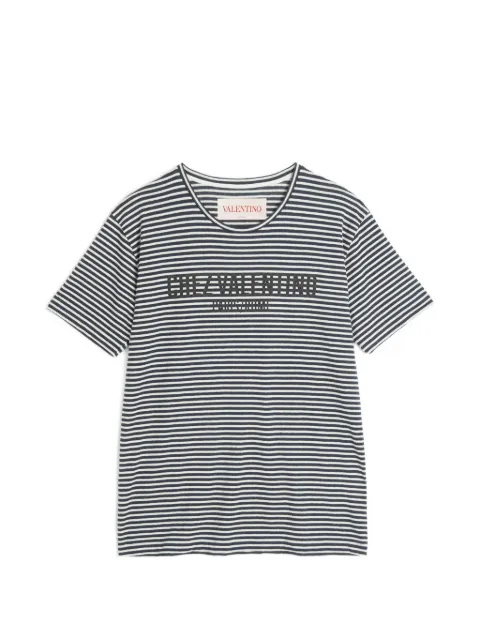 Valentino Garavani Chez-print striped T-shirt Black VMG16SAPY