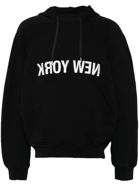 Helmut Lang logo-print hoodie Black O06HM515