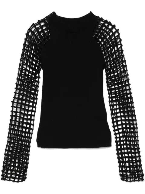 Isa Boulder spider-net long-sleeve sweater Black PF24WTP02