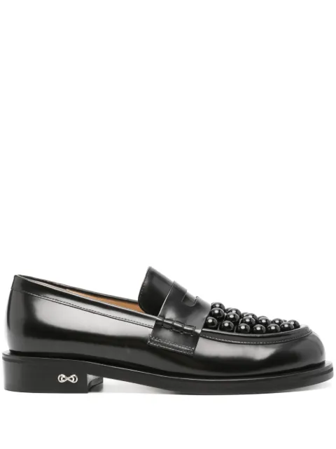MACH & MACH stud-embellished loafers Black PF24S077630SPA