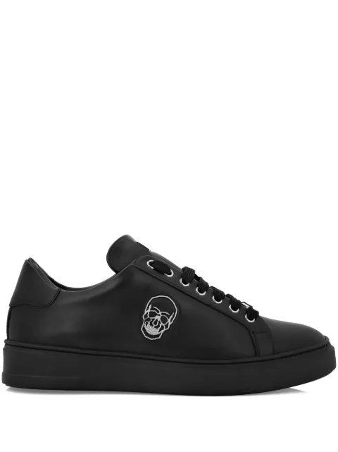 Philipp Plein Skull-appliqué leather sneakers Black LADSUSC0789PLE005N